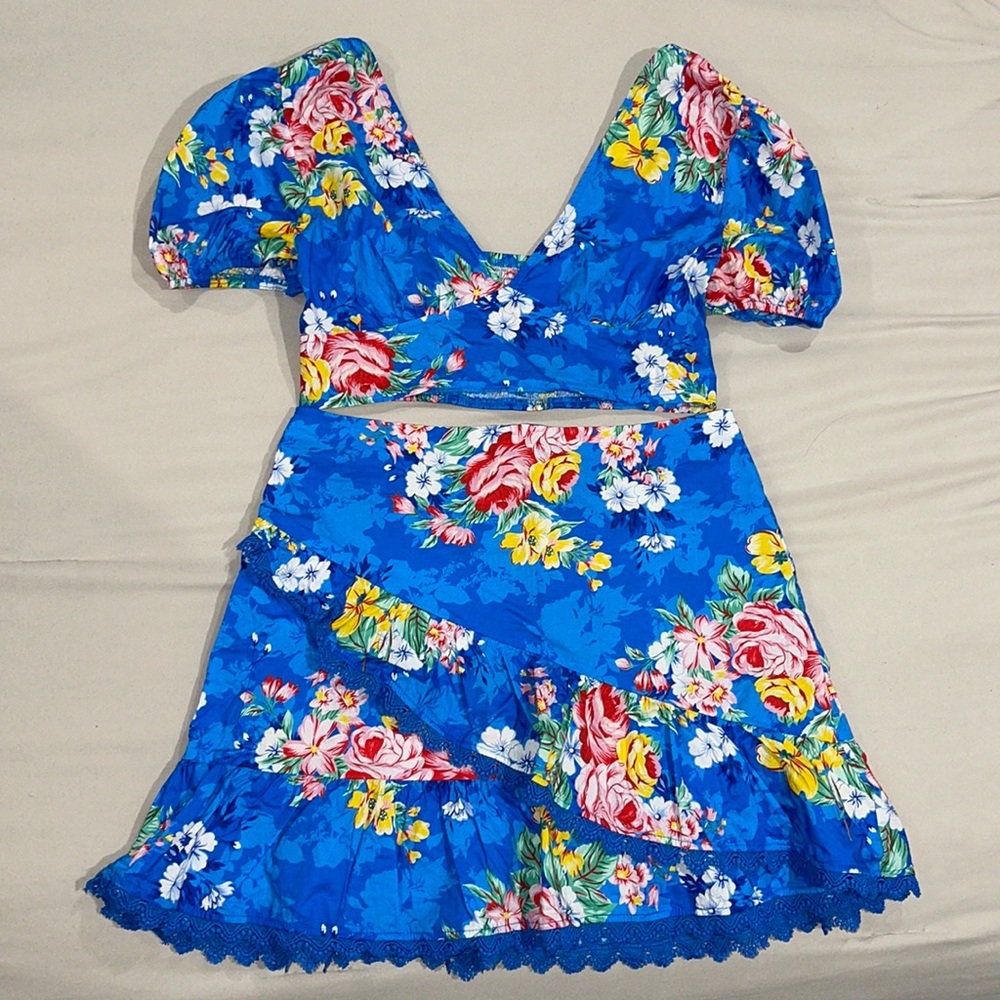 Floral Skirt Top Set